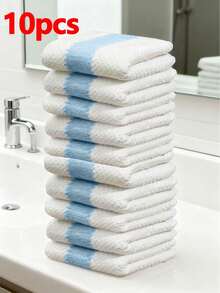 10pcs/5pcs Random Color Soft Towels, Quick Drying Face Towels, Reusable Square Makeup Remover Towels (9.8in*9.8in), Soft & Skin-Friendly Face Cloths, Portable Cleaning Tool, Multipurpose For Travel - Multicolor - View 14