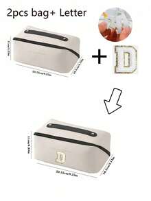 1pc High Quality PU Cosmetic Bag Travel Bag With Letters Cosmetic Storage Bag, Large Capacity Women's Handbag, Portable Travel Storage Bag, Multifunctional Waterproof Bag, Cosmetic Storage Bag, Travel Accessories, Travel Essentials, Cruise Essentials, Jewelry Storage, Lip Oil Storage, Nail Polish Storage, Valentine's Day Gifts, Bridesmaid Gifts, Birthday Gifts, Friends And Teacher Gifts, Holiday Gifts, Mother's Gifts, Women's Gifts