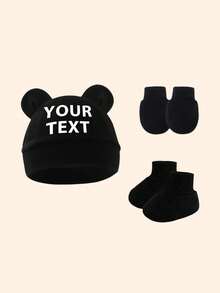 Bộ 3 món cho bé gồm mũ len in chữ cá nhân hóa màu trơn, găng tay và tất cùng màu, nhiều màu sắc để lựa chọn, mềm mại, nhẹ nhàng và ấm áp, món quà tuyệt vời cho bé trai và bé gái, phù hợp để mặc hàng ngày, phụ kiện tóc cho trẻ em. - Nhiều màu - Xem 13