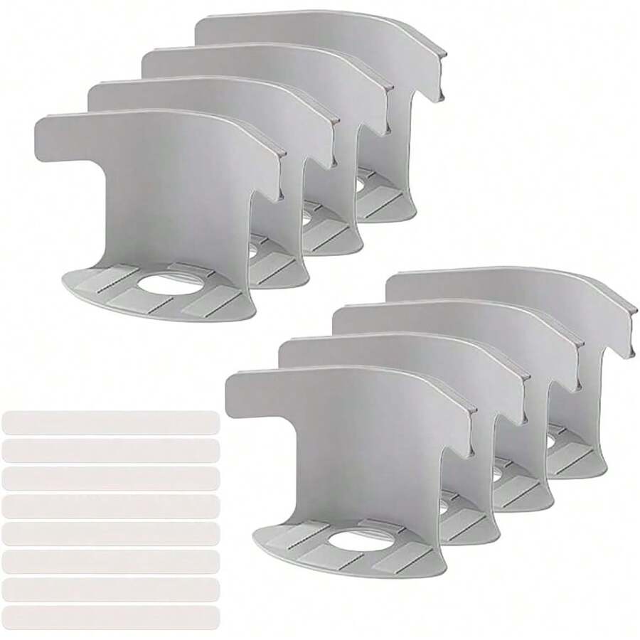8 Piezas Clips De Sujeción De Sábanas, Soportes para Sábanas con Correa de Sujeción para Fijar Ropa de Cama, Gris - Blanco - Ver 1