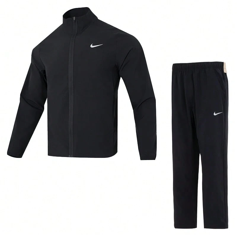 Nike Men's Sports Set AS M NK DF FORM JKT Quick-Dry Jacket + AS M NK DF FORM PANT ALT Quick-Dry Fitness Sports Pants - Black - View 1