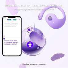 Real-Time AI Translator Earbuds – 144 Languages Instant Two-Way Translation Wireless Bluetooth Earbuds | Smart In-Ear Language Translation Headphones With Fast Response, Noise-Reduction Microphone, Stable Connection, Touch Control & Long Battery Life | Suitable For Travel Abroad, Business Communication, Study Assistance, Tourism Guide, Daily Conversations, Online Learning, International Friends & Work Situations - màu đen - Xem 2
