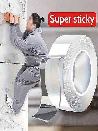 20 Meter / 10 Meter / 5 Meter Rolle transparentes, doppelseitiges, wiederverwendbares, stark klebend, vielseitig einsetzbares, wasserfestes, transparentes doppelseitiges Klebeband - geeignet für Zuhause, Küche, Büro und Auto. Extrastark doppelseitiges Klebeband, wasserfestes transparentes Klebeband für Küche, Bad, Werkstatt, starkes rückstandsloses doppelseitiges Klebeband für vielfältige Anwendungen, kann zugeschnitten werden.