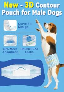 Diapers Male, Disposable Male Wraps With Wetness Indicator, Absorbent Puppy Diapers Male, 3D Contoured Core, 360 ° Leak-Proof For Incontinence Excitable Urination, 16 Ct, - 均碼 - 查看 2