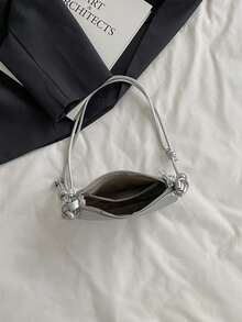 Litchi Texture Mini Crossbody Bag For Women, New Stylish Compact Versatile Daily Bag - Silver - View 4