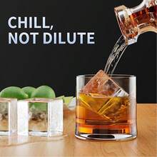 Khay làm đá bằng silicon có nắp đậy, màu đen, 4/6/8 ô, có thể tái sử dụng, khuôn làm đá viên cho rượu whisky, tự làm, dùng được trong tủ lạnh. - màu đen - Xem 3