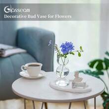 EstiloGlasseam - Florero PequeñO úNico, Bonitos Jarrones De Vidrio Soplado Para Flores, Floreros Modernos De Bolas Transparentes - Florero Redondo Decorativo Para DecoracióN Del HogarVersióN Mejorada - Verde - Ver 11
