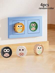 4个欧式双孔婴儿防触电插座盖，儿童安全防护配件