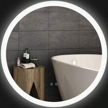 Kleankin Illuminated Bathroom Mirror, Wall-Mounted Mirror Ø70 Cm With 3 Lighting Colors, IP44, Touch Switch, Anti-Fog For Modern Bathrooms