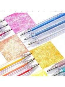 12pcs/Set Pearlescent Highlighter Pens, Sandgrain Texture Design, Essential For Students Back To School