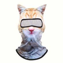 1pc Funny 3D Animal Balaclava Unisex Full Face Ski Mask UV Protection Breathable Windproof Soft Neck Gaiter Husky White Cat Grey Cat Tiger Winter Balaclava Summer Sunscreen Hood Halloween Costume Christmas Gift Birthday Gift Men Women Teens Skiing Riding Cycling Camping Hiking Beach Party Outdoor - 彩色 - 查看 10