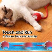 1Pcs The Interactive Cat Toy Is Suitable For Indoor Cats. It Features A Fast Ball With A Tail. The Automatic Moving Cat Ball Is Perfect For Bored Adult Indoor Cats. It Has Dual-Speed Adjustment And 360 ° Automatic Ball Rolling - 紅色 - 查看 5