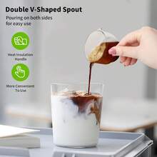 Xícaras de Espresso, Conjunto de 2 Xícaras de 4 Oz com Bico Duplo e Alça, Xícara de Leite de Vidro Transparente, Acessórios Pequenos de Café Espresso