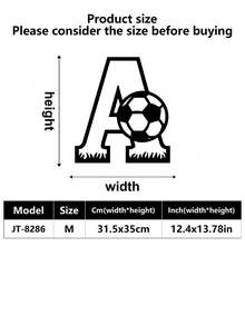 1 pieza Decoración de pared para exteriores, Logotipo inicial, Letra entrelazada de fútbol de metal, Decoración de arte de pared, Decoración de pared de metal clásica de fútbol, Material resistente, Calidad superior, Diseñado con un tema de fútbol, Adecuado para el hogar, la oficina, el dormitorio, la sala de estar, el jardín y otras escenas, Un regalo ideal para los fanáticos del deporte, Una decoración de logotipo de metal personalizada artística y moderna, Una excelente opción para regalos de inauguración de la casa, cumpleaños y días festivos, decoración de habitaciones, decoración de dormitorios, hogar - Multicolor - Ver 42