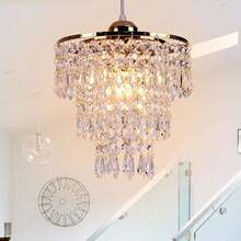 7.87-Inch Luxury Mini Crystal Chandelier, Crystal Pendant Light, Suitable For 220-240V, E14 Bulb Socket, 3-Tier Raindrop Design, Compact & Elegant, Suitable For Recessed Ceiling Lighting In Bedroom, Hallway And Living Room (Bulb Not Included) - one-size - View 10