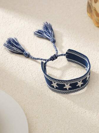 1pc Handmade Woven Star Tassel Bracelet