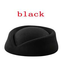 一件式跨境空乘帽，新款磨毛贝雷帽，女士英式表演帽，演出帽，韩式时尚高顶礼帽，乐队服装。 - 彩色 - 查看 11