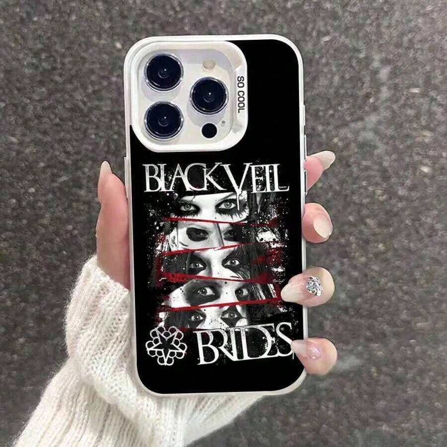 Funda Trasera Compatible con 17 16 15 14 13 12 11 Pro Max Plus, Color Plata, Resistente a Impactos, de la Banda Pierced The Veil - Z4 - Ver 1
