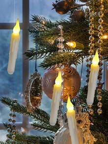 26pcs (12pcs 17cm/6.7in Candles, 12pcs 2cm/0.8in Hooks, 1pc 33.2cm/13.1in Magic Wand, 1pc 30m/9.8ft Fishing Line) Floating Candles With Magic Wand, Flameless Flickering Warm Light LED Taper Candles With Remote Control, Battery Powered For Christmas, Home, Wedding, Birthday Party Decor - Multicolor - View 11