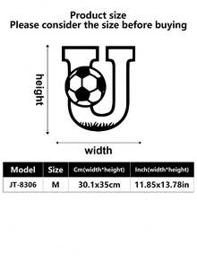 1 pieza Decoración de pared para exteriores, Logotipo inicial, Letra entrelazada de fútbol de metal, Decoración de arte de pared, Decoración de pared de metal clásica de fútbol, Material resistente, Calidad superior, Diseñado con un tema de fútbol, Adecuado para el hogar, la oficina, el dormitorio, la sala de estar, el jardín y otras escenas, Un regalo ideal para los fanáticos del deporte, Una decoración de logotipo de metal personalizada artística y moderna, Una excelente opción para regalos de inauguración de la casa, cumpleaños y días festivos, decoración de habitaciones, decoración de dormitorios, hogar - Multicolor - Ver 22