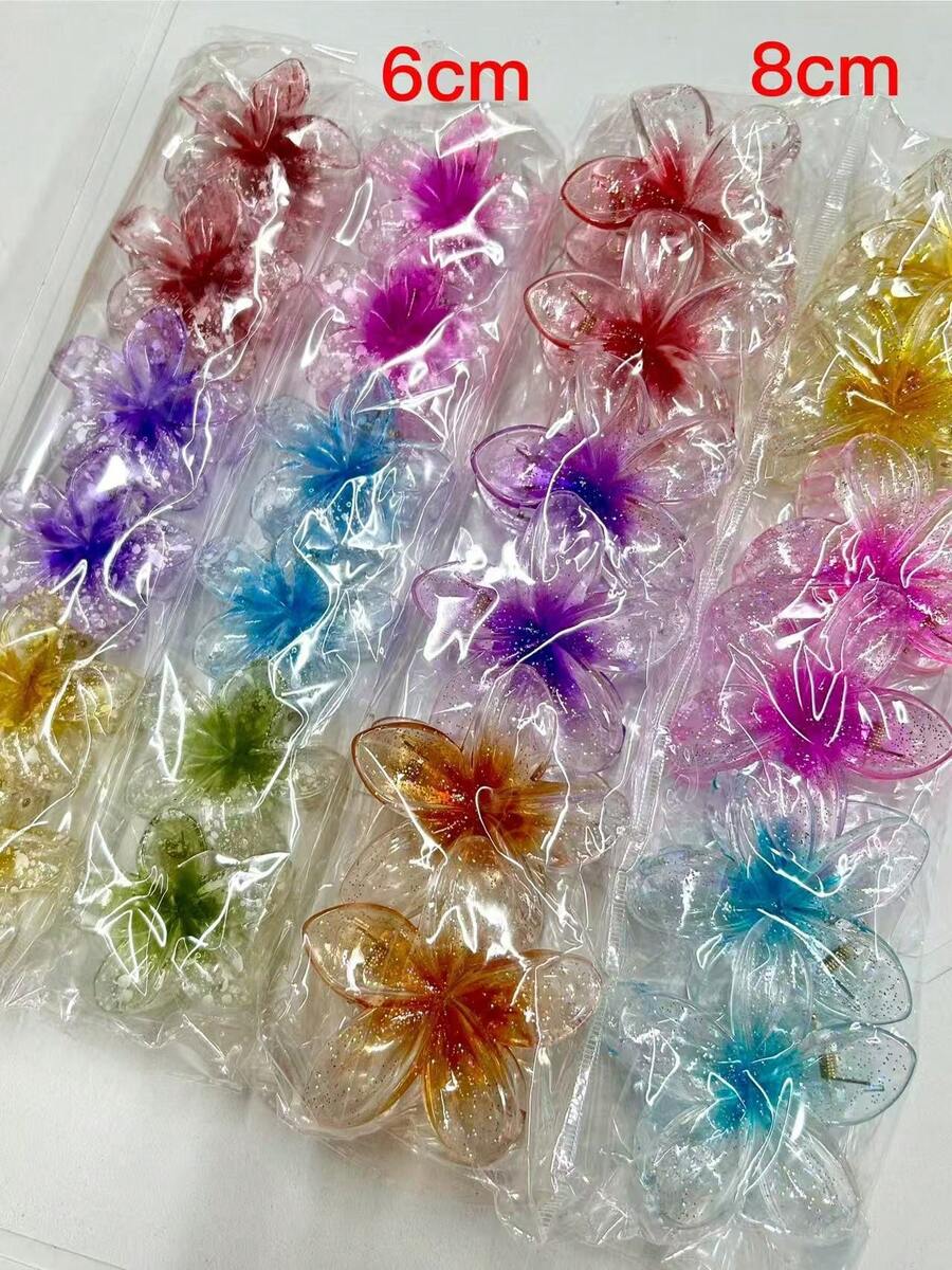12-Piece Kit Of Beach Holiday Flower Hair Clips - 彩色 - 查看 1