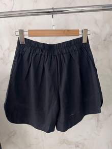 Lightweight Women's Set | Long-Sleeved Shirt And Shorts With Elastic At The Back | Semi-Sheer - 黑色 - 查看 8