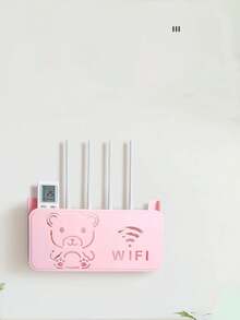 1个路由器放置架、免钻孔壁挂式电视机顶盒、免安装WiFi收纳盒、壁挂架 - 彩色 - 查看 7