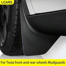 LCARS Dedicated Car Mudguards, ABS Material, Whole Car No-Drill Mudguards, Fit For Tesla Model3 New 2024 / Y Old 2021-2024 / New Y 2025 / Extended L, All-Weather Protection Against Mud, Comes With Lifting Board Buckle