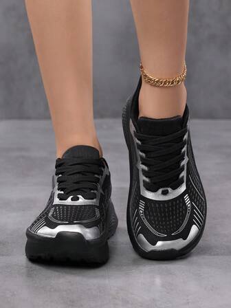 Women's Wide Toe Box Sneakers, High Instep, Casual Shoes With Breathable Mesh, Lightweight Design, Ergonomic Footbed For Swollen Feet, Comfortable Bounce Thick Sole, Wide Fit Outdoor Sports Training Running Shoes