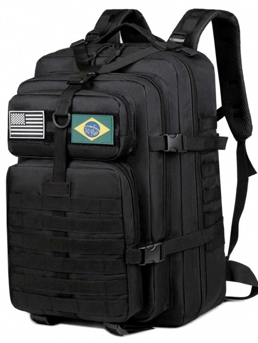 50L Reinforced Waterproof Men's Backpack For Camping, Travel, Mountaineering, Hiking And Outdoor Adventures - màu đen - Xem 1