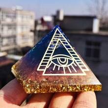 Stonehaven 1 Kim tự tháp Orgone Lapis Lazuli và Thạch anh tím, kích thước 6cm và 6,5cm - Thu hút năng lượng tích cực, giảm căng thẳng, tăng cường chữa lành luân xa - Đá thiền thạch anh tím, quà tặng sáng tạo - Nhiều màu - Xem 9