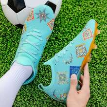 Zapatillas de fútbol profesionales resistentes al desgaste, zapatos de entrenamiento de fútbol al aire libre, agarre multicolor, equilibrio fuerte, Verano - CD BLANCO - Ver 8