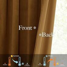 Olive Green Pinch Pleated Curtains 96 Inches Long, Thermal Insulated Window Drapes With Hooks, Soft Track System Panels Living Room, W38 X L96, 2 Panels, Home Decor - Gold Brown - 查看 4