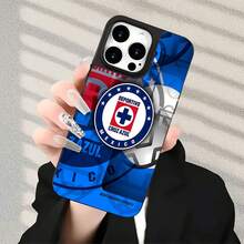 Funda con el logo del equipo de fútbol Cruz Azul, compatible con  16 Pro Max,  15 Pro Max,  13 y  12. Esta funda presenta un diseño vibrante que representa al Deportivo Cruz Azul y ofrece protección confiable para tu dispositivo. Es un regalo ideal para fanáticos del deporte, familiares y amigos, y para ocasiones especiales como cumpleaños o festividades. - Negro - Ver 4
