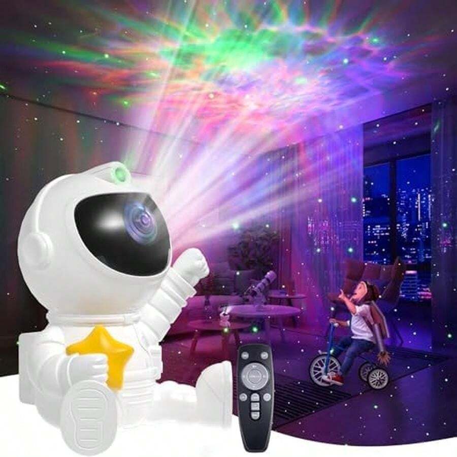 Astronauta Proyector Estrellas, Lámpara Estrellada con Control Remoto, Astronauta Galaxia Luz de Proyección, Dormitorio y Proyector de Techo, Navidad Cumpleaños Regalos para Infantiles Adulto - / - Ver 1