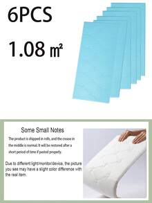 4片/6片装3D立体压纹泡沫墙纸，仿皮纹理，触感柔软，自粘泡沫墙贴，可重复使用和裁剪，卧室装饰背景，隔音加厚墙面覆盖物，床头板软包，防水、防潮、防尘、防撞贴纸，家居装饰墙贴 - 彩色 - 查看 9