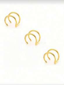 1/3Pcs Women Stainless Steel Fake Lip Cuff False Lip Ring Fashion Fake Ear Nail Piercing Jewelry For Men Clip On Ear Cuffs Fake Lip Ring Non Piercing Labret Rings - C-jJL - View 12