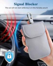 2個パック Teskyer 電波遮断バッグ リレー攻撃 スマートキーバッグ 盗難対策 RFIDロック 車の盗難防止 車のセキュリティ 盗難防止対策 盗難防止 盗難防止 盗難防止 - 本革 - ブラック - チェックする 5