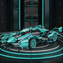 1534pcs Mint Green Sports Car Assembly Kit, Fashionable Sports Car Model, Challenging Racing Car Assembly Set For Adults, Suitable For Various Occasions As Valentine's Day/Birthday Gift - Multicolor - View 5