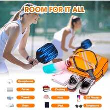 Mochila Padel, Bolsa de Tenis, Bolso Bandolera de Tenis de Hombro, Mochila para Padel, Gran Capacidad, Unisex, Puede Contener Raqueta de Bádminton, Raqueta de Squash, Tenis, Paddle(Naranja)