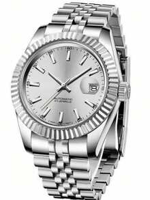 Men's Metal Watch NH35A Analog Gold Black Stainless Steel Luxury Dress Watch - 銀 - 查看 1