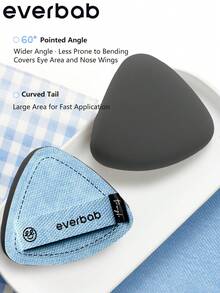Everbab L Size 2pcs Denim Cushion Makeup Sponge Set With Storage Box, Suitable For Foundation,Giveaways,Travel,Cheap Stuff,Travel Essential - Blue - View 6