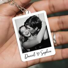 1/2 piezas Llavero personalizado, Llavero con foto y texto personalizados, Recuerdo de pareja, Regalo de aniversario, Anillo de llaves con foto, Regalo con nombre personalizado (Para él/ella), Regalo del Día de San Valentín - Multicolor - Ver 3