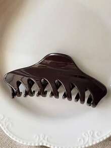 2个/1个女士4英寸/3.98英寸棕色/黑色塑料爪形发夹，时尚百搭，优雅简约，纯色发夹，适合日常、休闲、派对、通勤、海滩、盘发、马尾辫、洗脸、化妆等场合，时尚发饰，女士发带，冬季发饰，优雅爪形发夹 - 彩色 - 查看 4