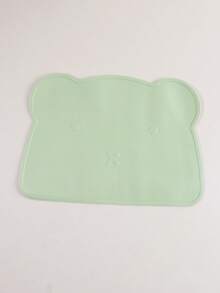 1pc Bear-Shaped Customizable Name Cartoon Placemat, Suitable - Portable Foldable Silicone Mat - Multicolor - View 11