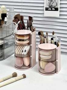 1pc Multi-Layer Rotating Storage Box, Can Be Used To Store Hair Clips, Hair Accessories, Hair Ties, Makeup Sponges, Jewelry, Rings, Dust-Proof Storage - Multicolor - View 5