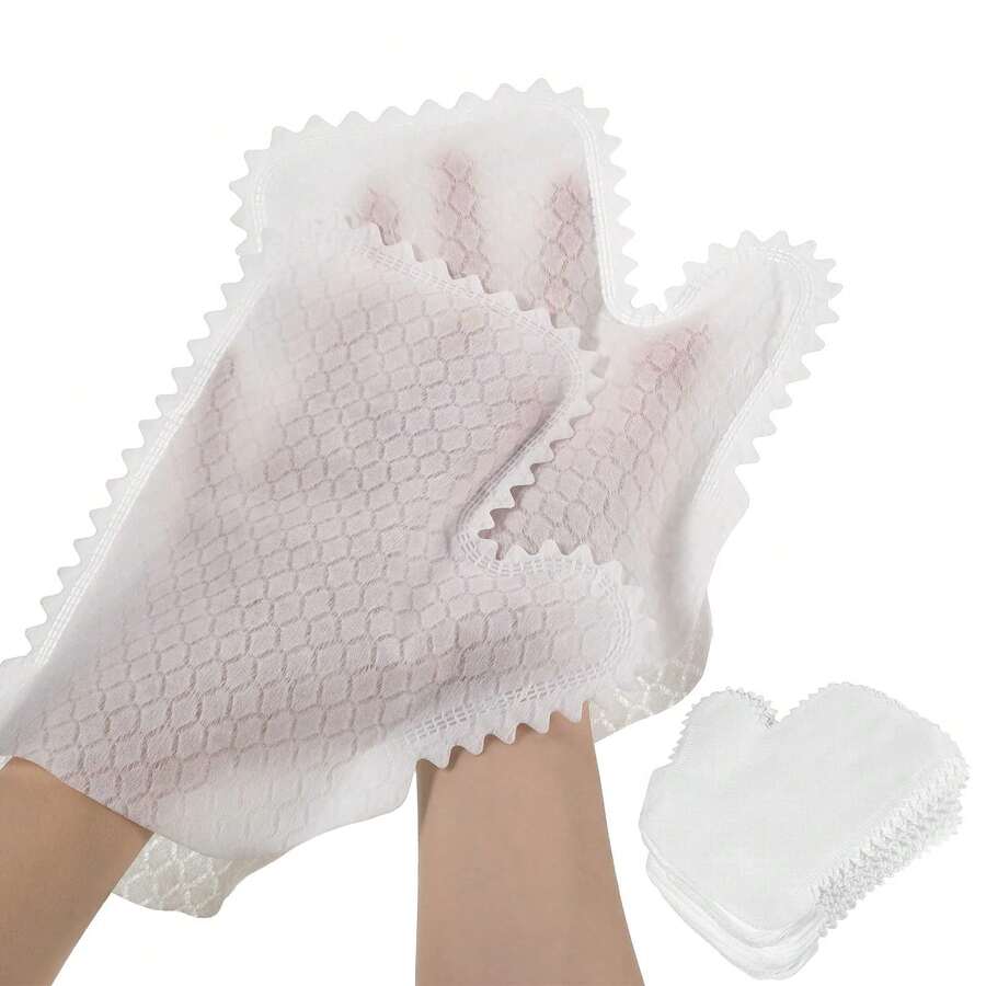 10/30/50pcs White Super Soft Fiber Cleaning Gloves, Handmade Dusting Gloves, Super Fine Fiber Cloth, Can Replace Dusting Wipes And Feather Dusters, Effectively Remove Dust, Pet Hair And Other Sensitive Areas, Double-Sided, Disposable - Multicolor - View 1