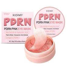 60片鲑鱼胶原蛋白粉色压纹眼膜，高保湿，深层滋养，细致紧致眼周肌肤，提亮肤色，增强弹性，对抗干燥暗沉，眼部护理，眼部保湿面膜，眼贴，深层保湿眼膜，冬季干眼急救面膜，节日礼物 - 粉色 - 查看 10