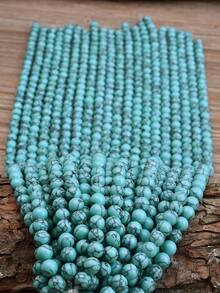 38cm Blue Synthetic Turquoise Loose Beads For Jewelry Making.4mm/6mm/8mm/10mm(40-90pcs)Beads Suitable For DIY Necklaces Bracelets And Earrings To Gift To Your Loved Ones.-Jewelry Accessories