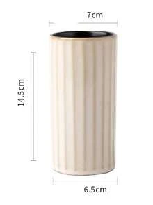 实用复古陶瓷筷架，独特家居浮雕莲花设计，带排水孔筷子收纳管 - 彩色 - 查看 2